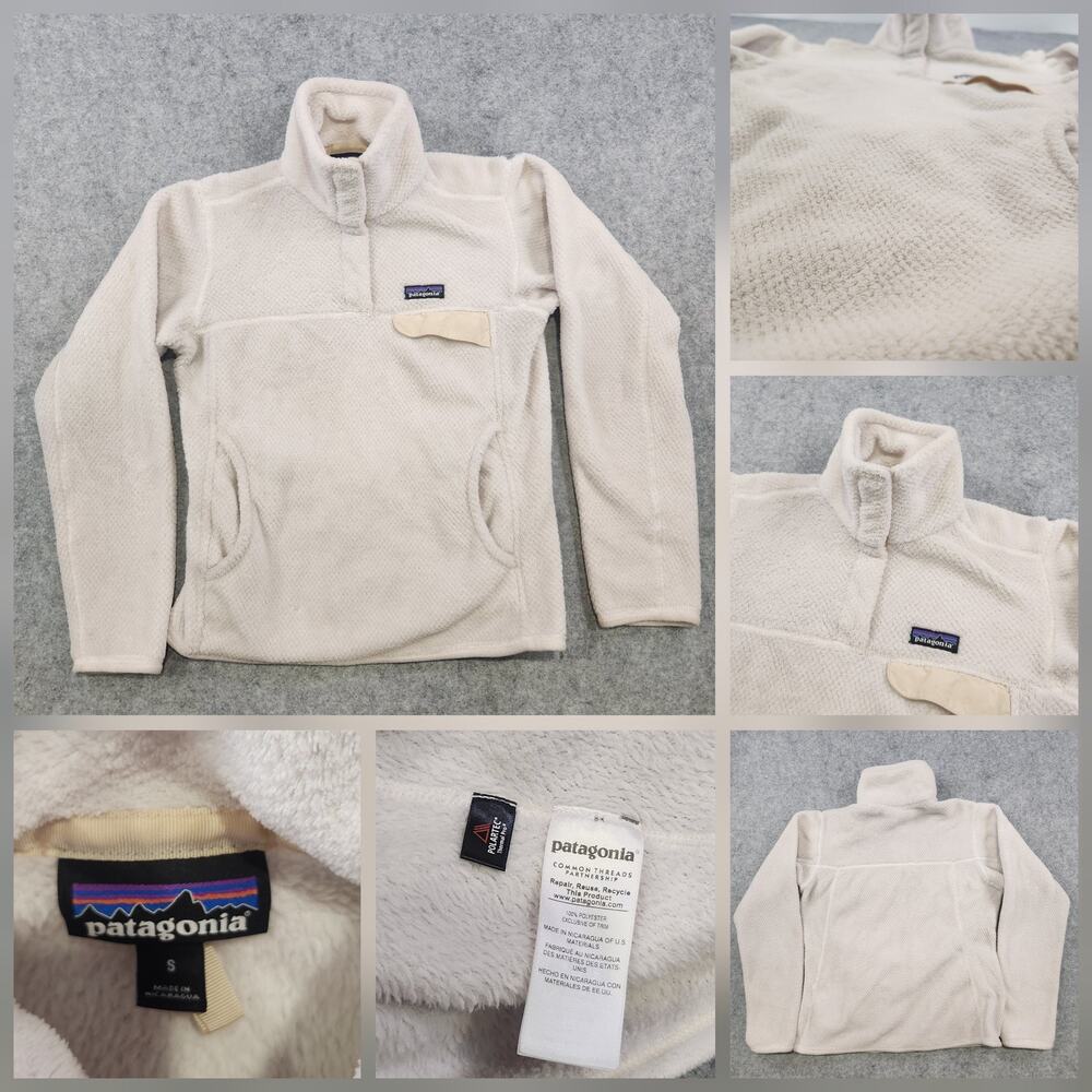 Patagonia Pullover Womens‎ Small Ivory Re-Tool Snap-T Fleece Polartec Jacket